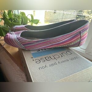 Toms Striped Pink Flats